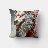 Feueratmende Drache Rot-Weiß- und Goldwaage Kissen (Vorderseite)
