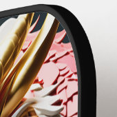 Feueratmende Drache Rot-Weiß- und Goldwaage Pickleball Schläger (Linke Seite)