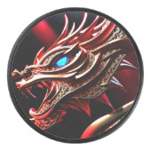 Feueratmende Drachen Rot- und Goldwaage Eishockey Puck (Vorderseite)