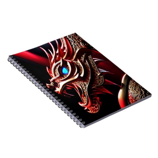 Feueratmende Drachen Rot- und Goldwaage Notizblock (Rechte Seite)