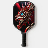 Feueratmende Drachen Rot- und Goldwaage Pickleball Schläger (Rückseite)