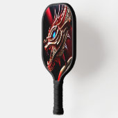 Feueratmende Drachen Rot- und Goldwaage Pickleball Schläger (Links)