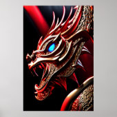 Feueratmende Drachen Rot- und Goldwaage Poster (Vorne)