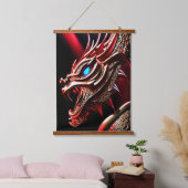 Feueratmende Drachen Rot- und Goldwaage Wandteppich Mit Holzrahmen (Schlafzimmer)