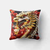 Feueratmende Drachengoldkopf Kissen (Rückseite)