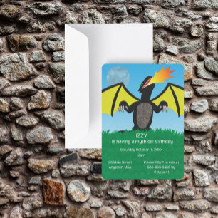 Feueratmende Drachenparty Einladung