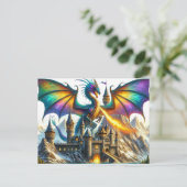 Feueratmende Drachenpostkarte Postkarte (Stehend Vorderseite)