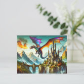 Feueratmende Drachenpostkarte Postkarte (Stehend Vorderseite)