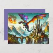 Feueratmende Drachenpostkarte Postkarte (Vorne/Hinten)