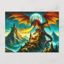Feueratmende Drachenpostkarte