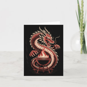 Feueratmender Drache Bbq Grill Hinterhof Kochfest Karte