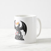 Feueratmender Drache Fantasy Grafik individuell Kaffeetasse (VorderseiteRechts)