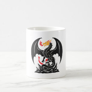 Feueratmender Drache Fantasy Grafik individuell Kaffeetasse