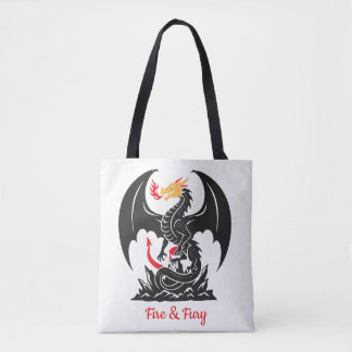 Feueratmender Drache Fantasy Grafik individuell Tasche