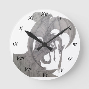 Feueratmender Drache, Runde Wanduhr