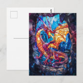 Feueratmendrache in Höhle Postkarte (Vorne/Hinten)