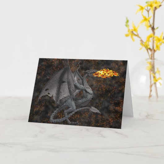 Feueratmendrache Karte (Gelbe Blume)