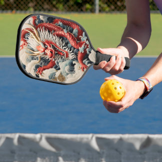 Feueratmendrache rot-weiß pickleball schläger