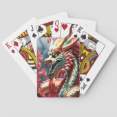 Feueratmung Drache Gold Blau und Rot Waage Spielkarten (Rückseite)