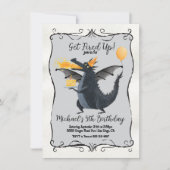 Feueratmung Dragon Geburtstagspartei Einladung (Vorderseite)