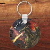 Feueratmung Dragon Magical Fantasy Schlüsselanhänger (Vorderseite)