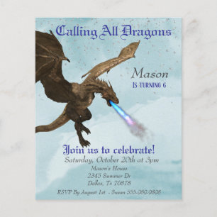 Feueratmung Dragon Wyvern Birthday Budget Flyer