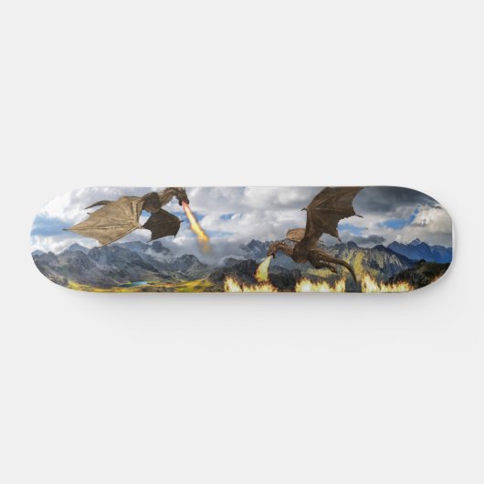 Feueratmung Dragon Wyvern Fantasy Skateboard (Horizontal)