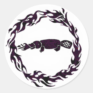 Feueratmung Platypus Flammenring Aufkleber