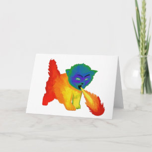 Feueratmung Rainbow Kitten Grußkarte Karte