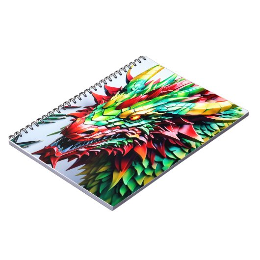 Feueratmungsdrache grün und rot notizblock (Linke Seite)