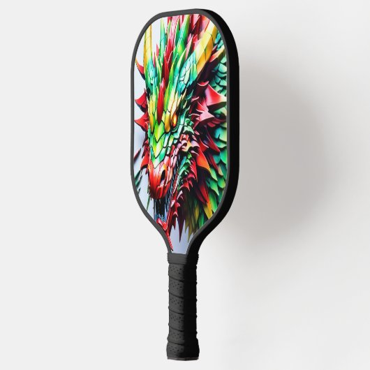 Feueratmungsdrache grün und rot pickleball schläger (Links)