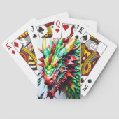 Feueratmungsdrache grün und rot spielkarten (Rückseite)