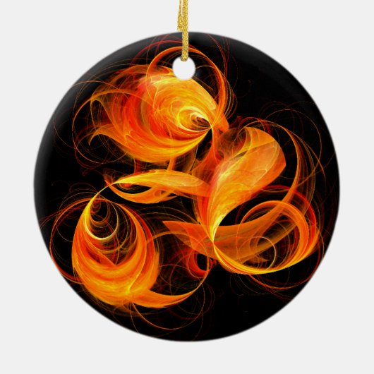 Feuerball Abstrakt Art Circle Ornament (Hinten)