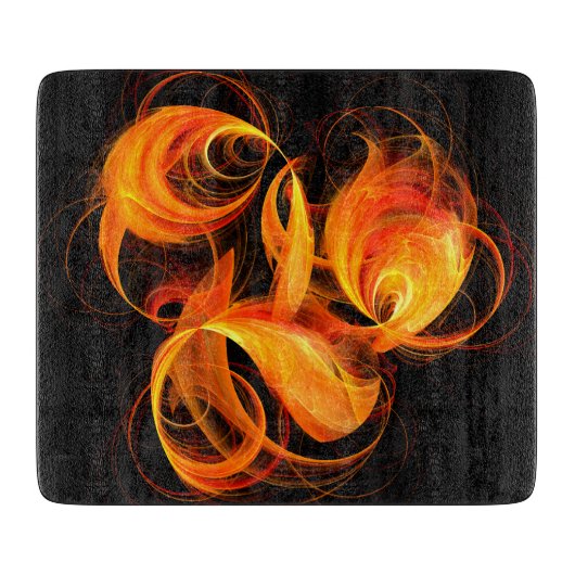 Feuerball Abstrakt Art Rectangle Schneidebrett (Vorderseite)
