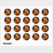 Feuerball Abstrakt Art Round Sticker (Blatt)