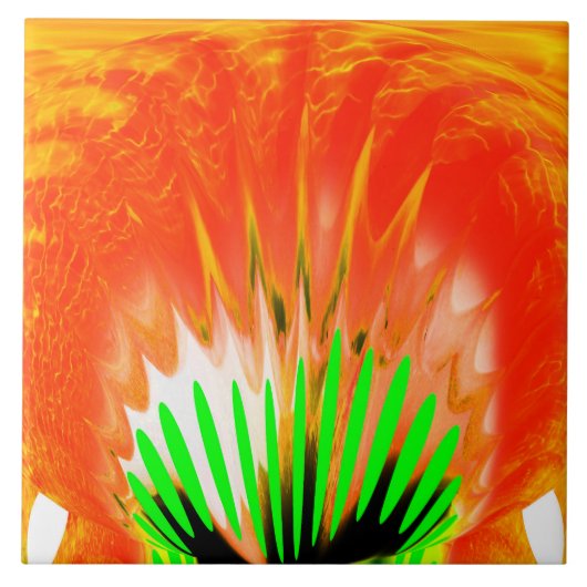 Feuerball-Dekorationskunst Fliese (Vorderseite)