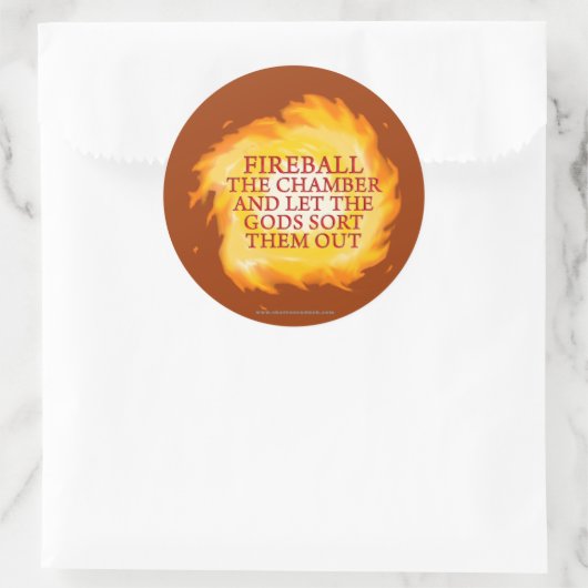 Feuerball Runder Aufkleber (Tasche)