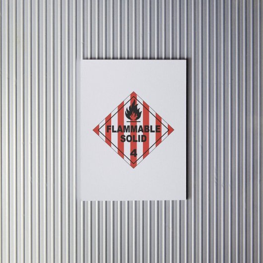 Feuerbare Feststoffe 4-Etikett Aufkleber