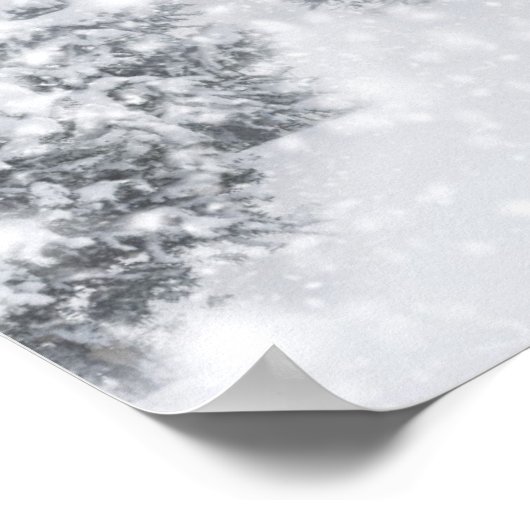 Feuerbaum im dicken Schnee Poster (Ecke)