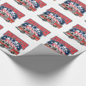 Feuerbekämpfender LKW Geschenkpapier (Ecke)