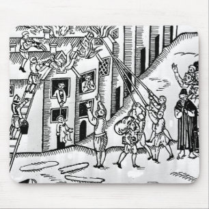 Feuerbekämpfung während des großen Feuers von Mousepad