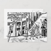 Feuerbekämpfung während des großen Feuers von Postkarte (Vorne/Hinten)