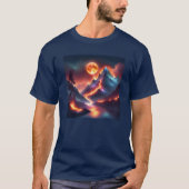 Feuerberge Nacht Apokalyptischer Baumstrom T-Shirt (Vorderseite)