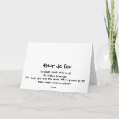 Feuerblume Karte (Rückseite)
