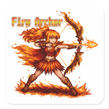 Feuerbogenschütze Pixel Art RPG Fantasy Flammenkri