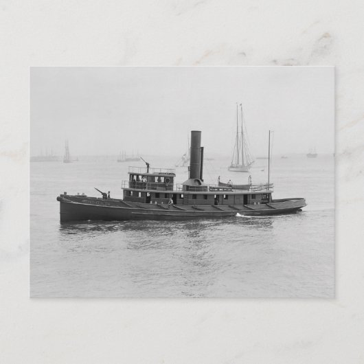 Feuerboot im Hafen von Boston, 1906 Postkarte (Vorderseite)
