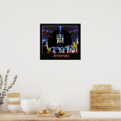 Feuerbrand auf dem Feuerplakat Poster (Küche)