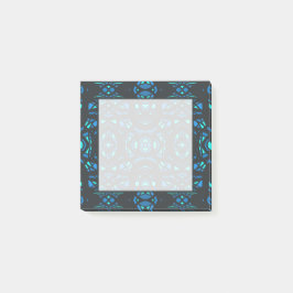 Feuerbrand Blaue Schwarze Abstrakte Gouache-Kunst Post-it Klebezettel