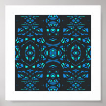 Feuerbrand Blaue Schwarze Abstrakte Gouache-Kunst