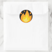 Feuerbrand Emoji Runder Aufkleber (Tasche)
